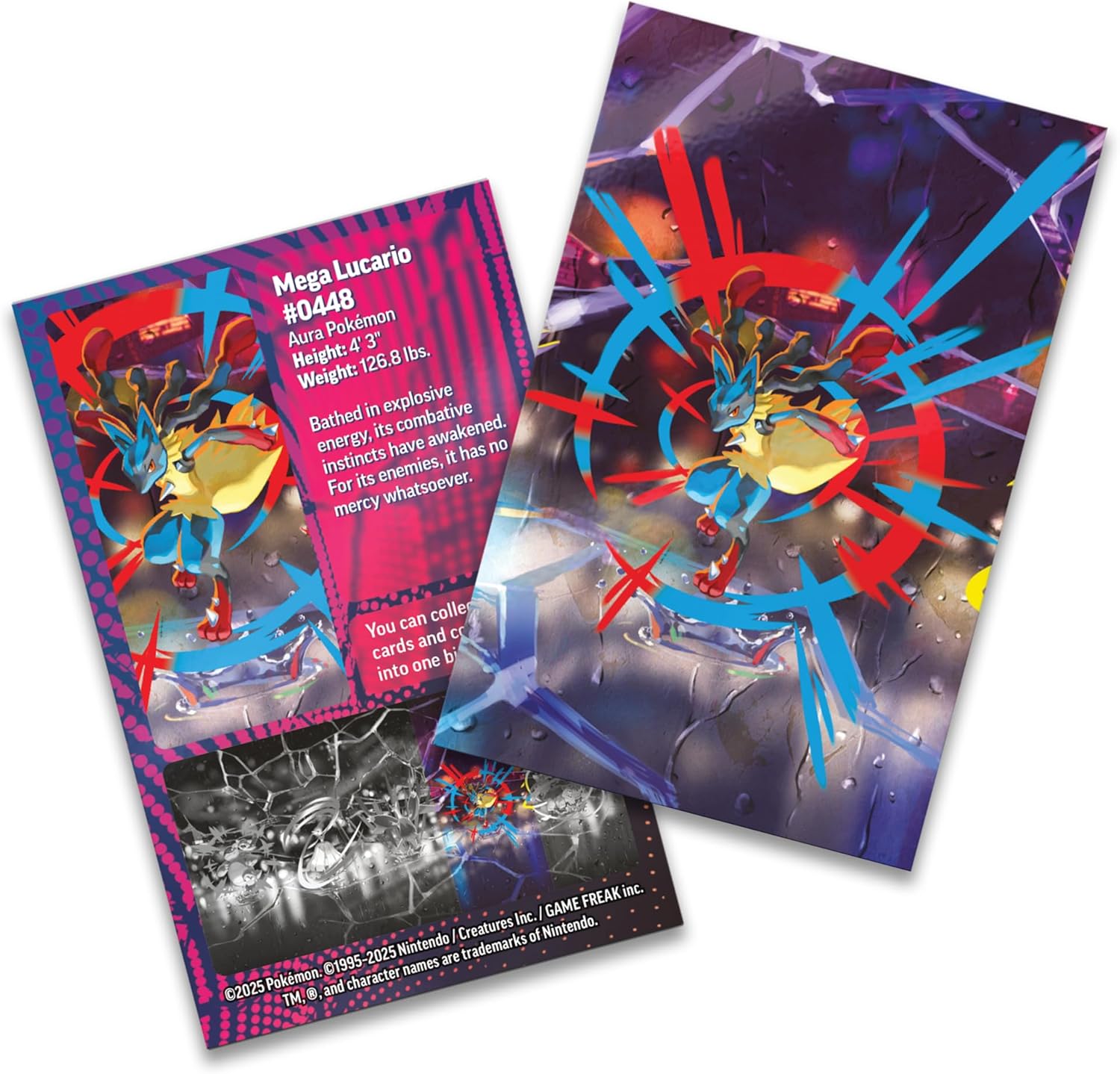 Pokémon TCG: Mega Heroes Mini Tin – Mega Lucario (1 Sticker, 1 Art Card & 2 Booster Packs)