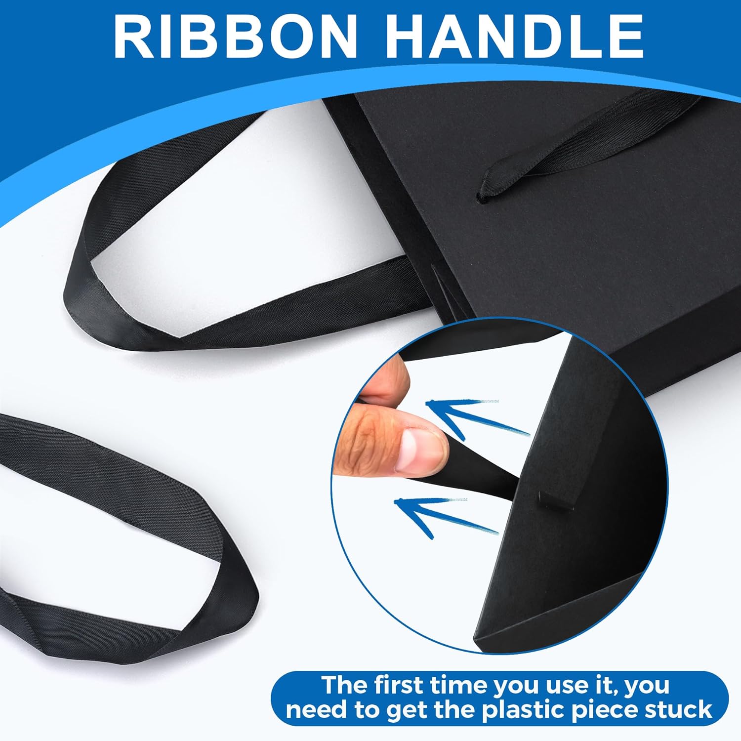 Argivean Extra Large Black Gift Bags: 2pcs 16x6x12 Inch Gift Bags With Handle For Birthday Wedding Party Business (With Black Tissue Paper) - Image 3