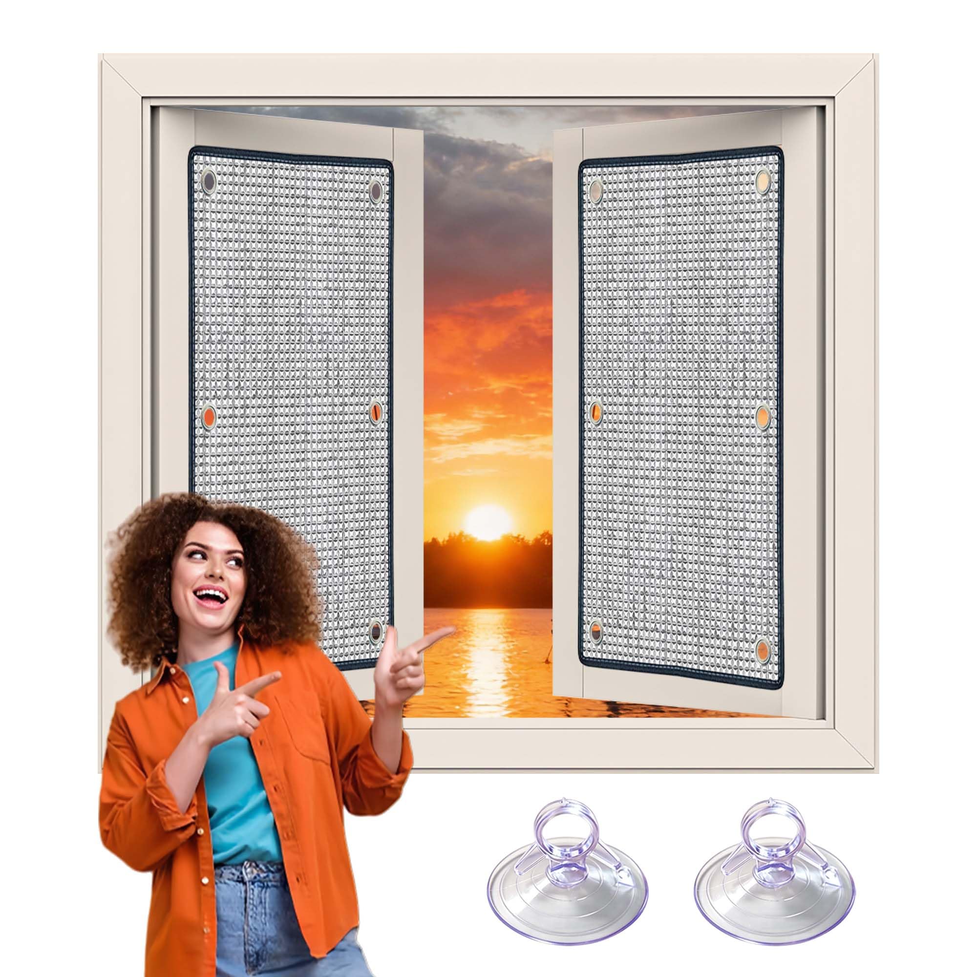 Fensterfolie Sonnenschutz 70 x 126 cm Gegen Kälte Hitze Isolierfolie Kälteschutz Ohne Bohren für Fenster Dachfenster Garage, Silber
