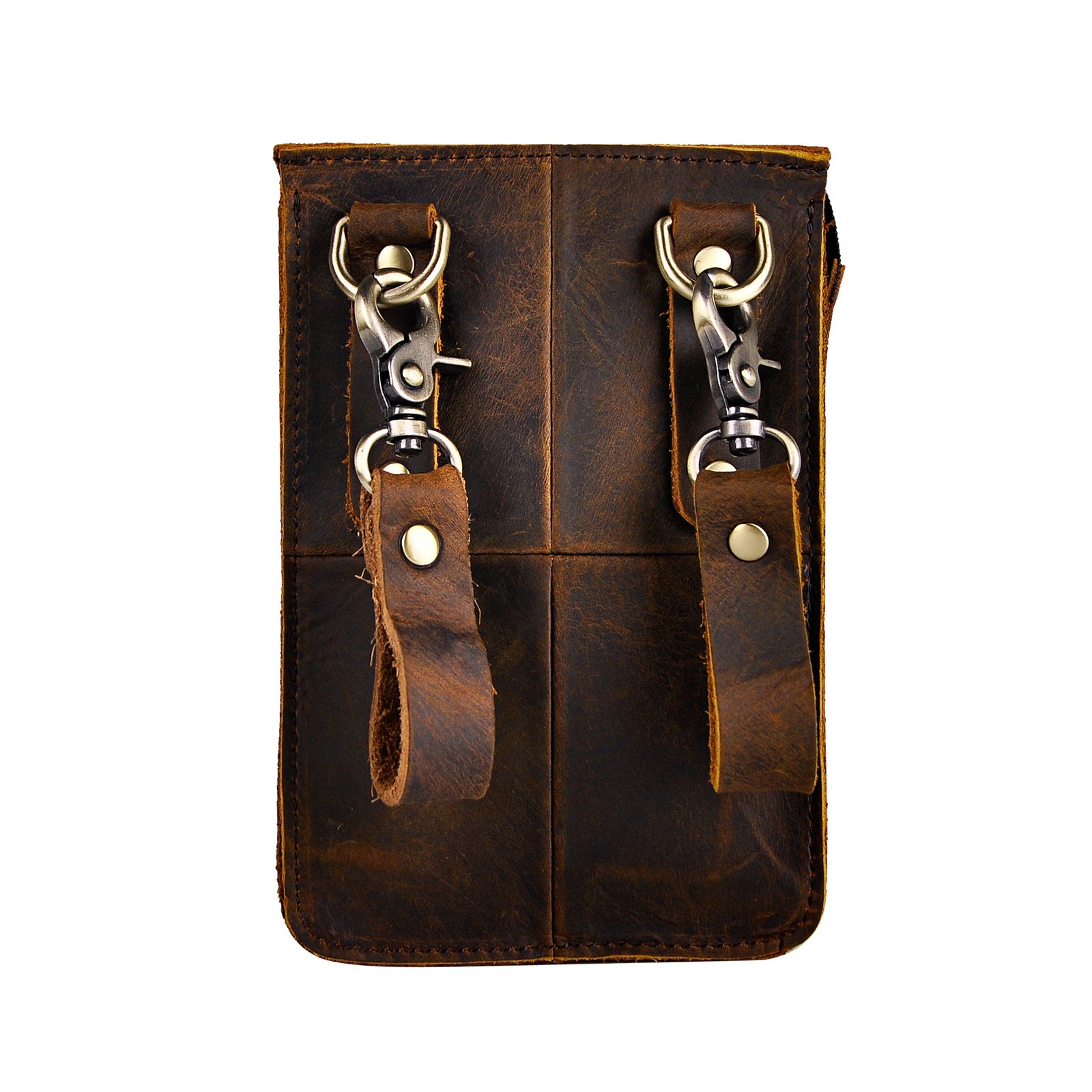 Le'aokuu Sacs en Cuir Véritable Hommes Taille Ceinture Messager Poche équitation Vélo Voyage Sac à bandoulière (021 A Marron)