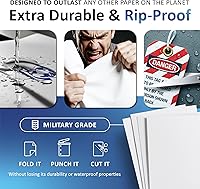 Vista 3 de TerraSlate Premium Papel Impermeable, 5 MIL 8.5" x 11", Compatible con Impresora Láser y Máquina Copiadora, Papel de Copia Duradero y Resistente a
