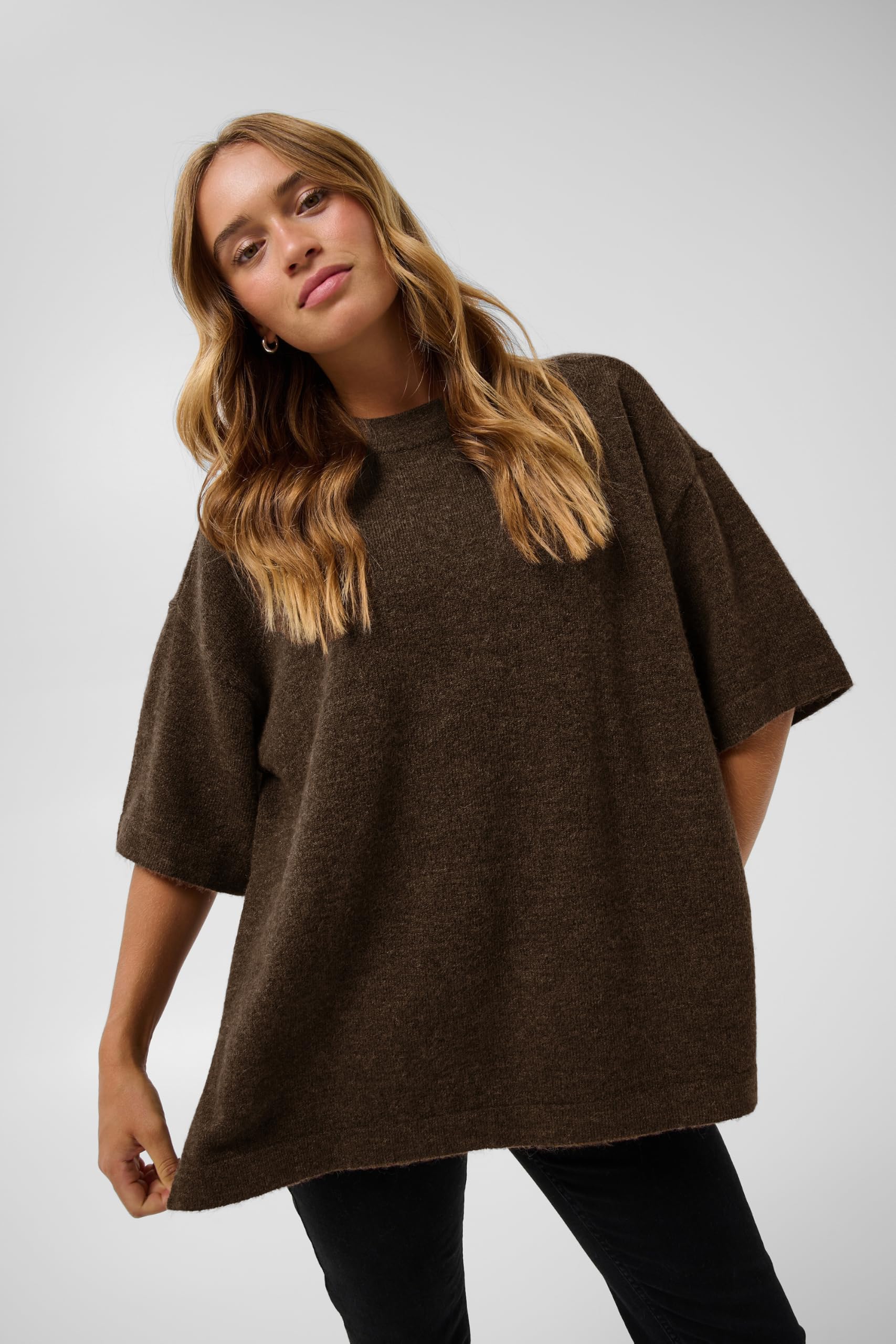 KAFFE Damen Strickpullover KAniel Ellenbogenlänge