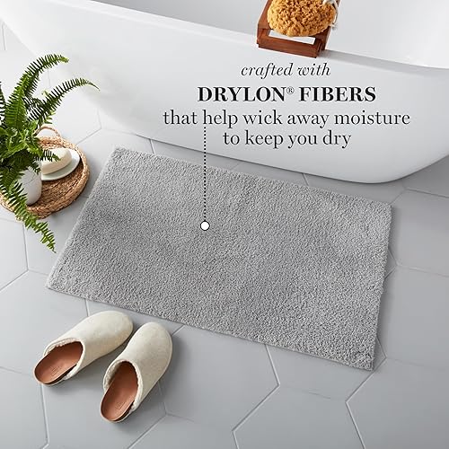 Miniatura 3 de MARTHA STEWART Drylon - Alfombra de baño de microfibra – 1 pieza, felpa ultrasuave, antideslizante, gruesa, alfombras de baño lavables, accesorios