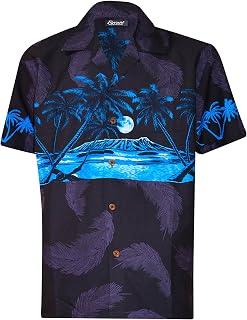 Hawaiian Shirts - Palm Tree Band Comfortable Hawaiian Beach Shirt for Men. Lightweight Quick Dry Mens Hawaiian Shirts