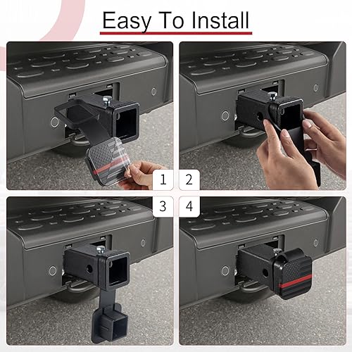 Miniatura 31 de Se adapta a cubierta de enganche de 2 pulgadas, inserto de enchufe de tubo de cubierta de enganche de remolque, accesorios exteriores del automóvil