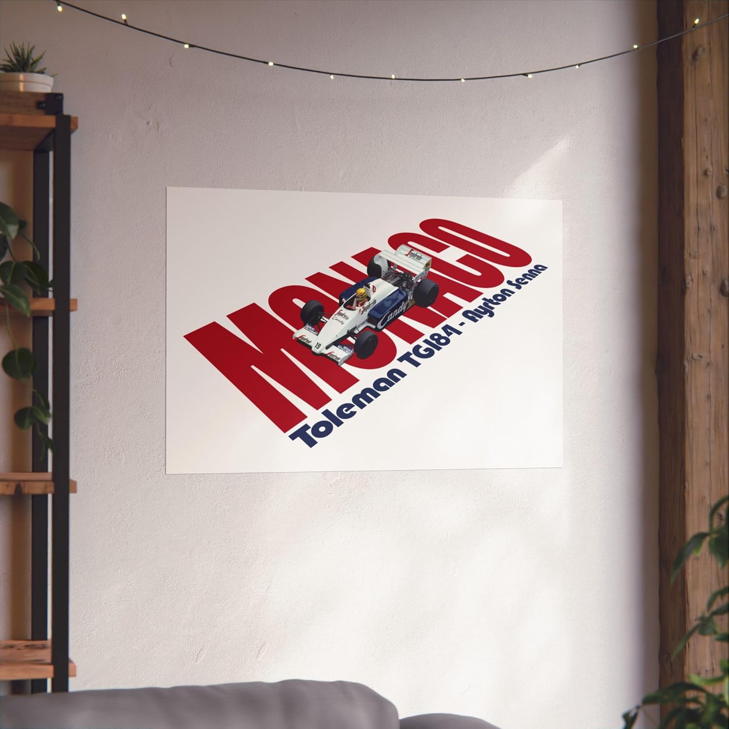 1984 Monaco GP Ayrton Senna Poster | Toleman TG184 3D Wall Art | Formula Racing History Art Print | Best Home, Office, Garage Décor Gift for F1 Fans