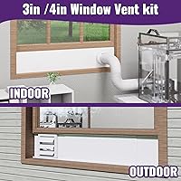 Vista 9 de Mxclimate Kit de ventilación de ventana compatible con manguera de conductos de 3 pulgadas/4 pulgadas para ventanas correderas, kit de sellado