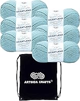 Vista 52 de Lion Brand Heartland Capitol Reef 136-140 (3 cadejos - mismo lote de tinte) Hilo estambre medio #4 acrílico para crochet y tejer con bolsa