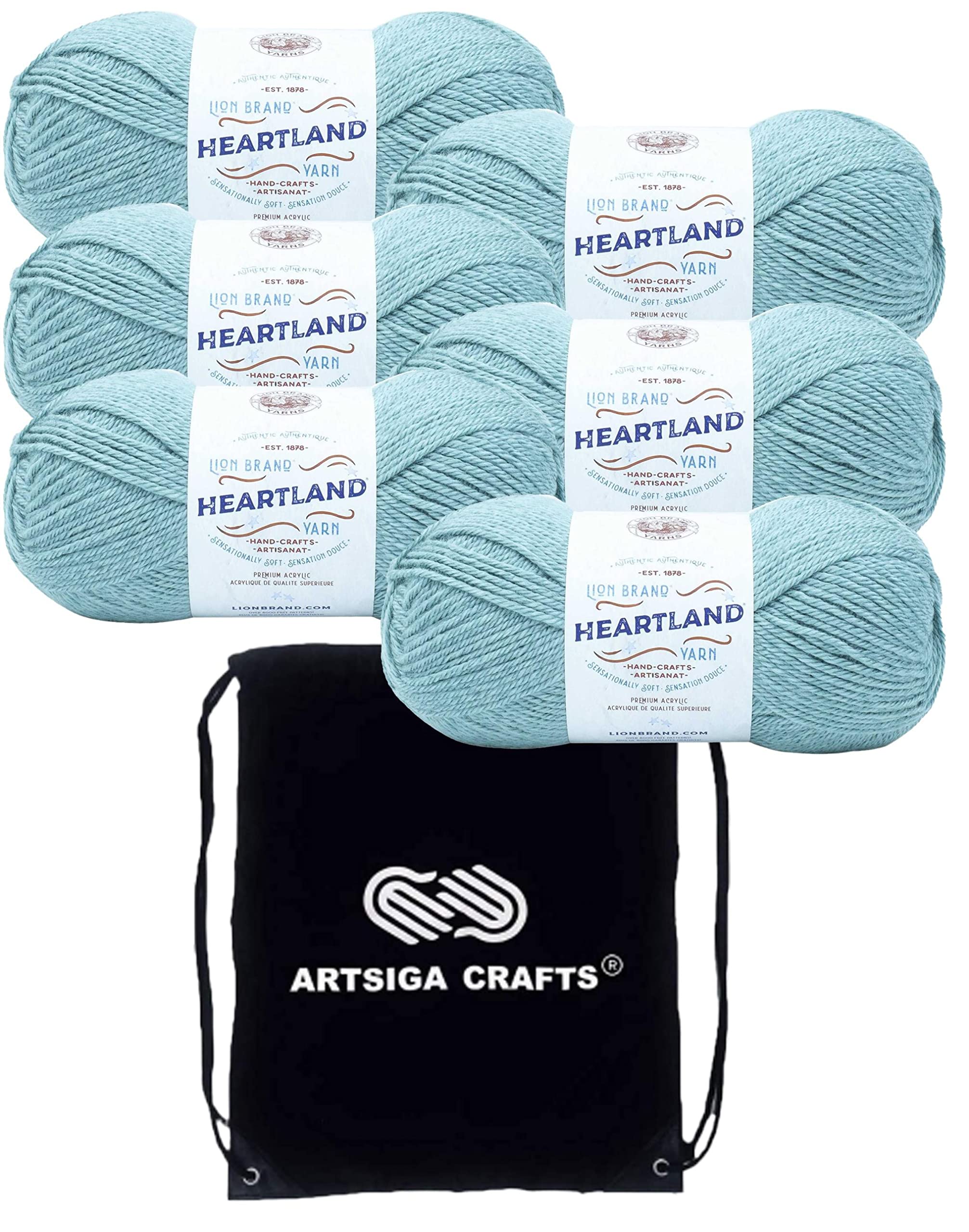 Fil à tricoter Lion Brand Heartland 100% acrylique avec son sac Artsiga 136-183