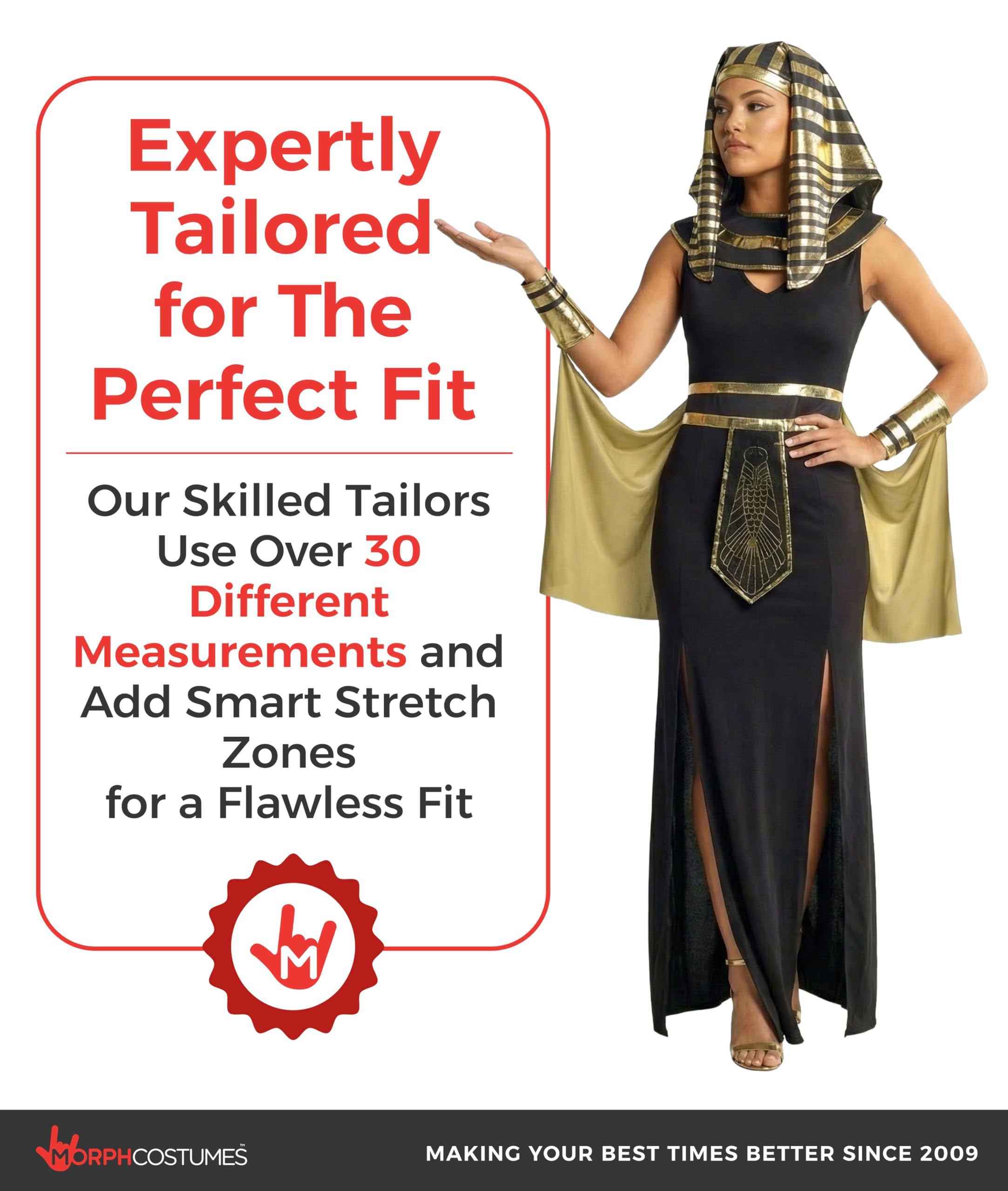 Morph Disfraz Cleopatra Mujer, Traje Diosa Egipcia con Accesorios, Disfraces para Carnaval y Halloween