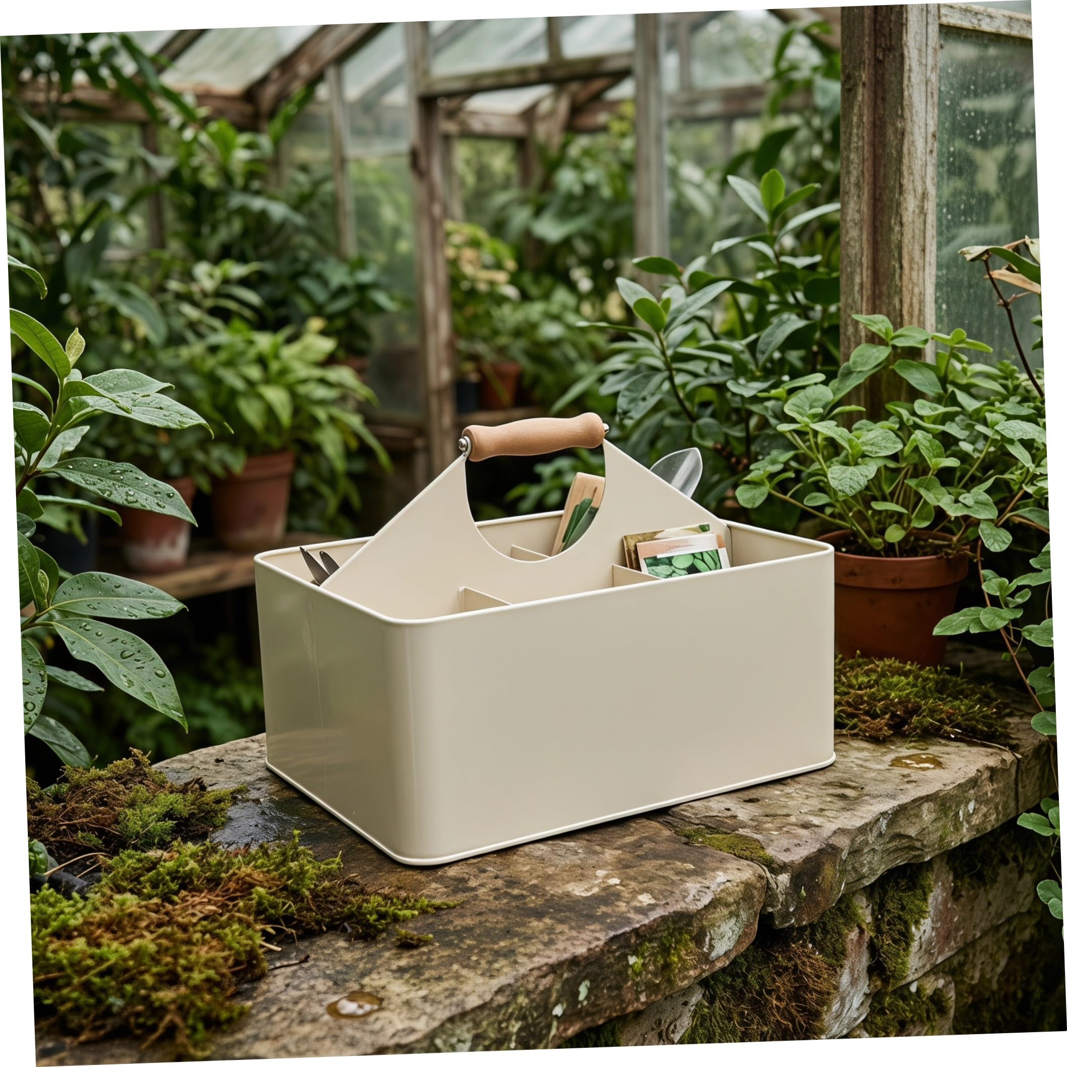 Generisch Aufbewahrungsbox Griff mit 4 Fächern Garten Metall Saatgut