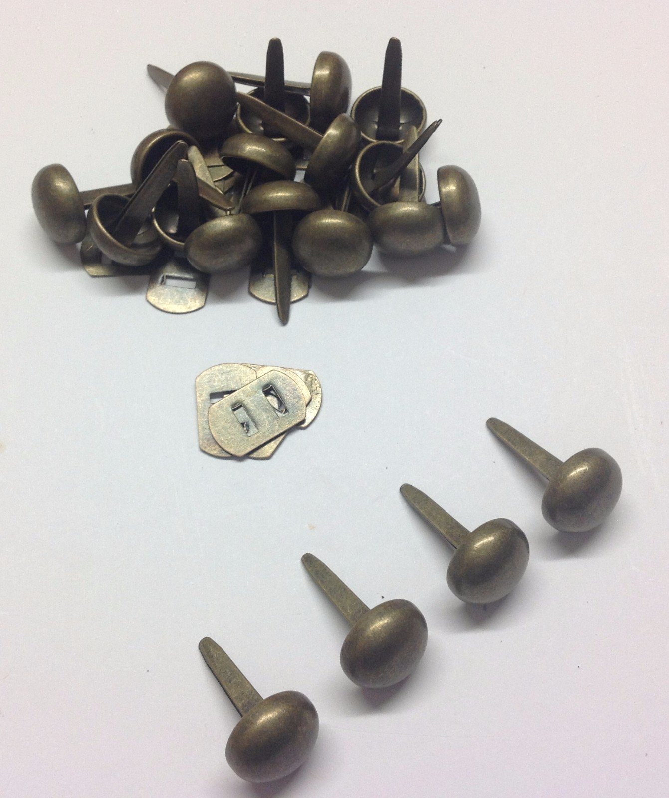 celloexpress Bag & Purse Feet with Backs - Round Bottom Handbag Studs - Bag making & Crafts (Pack of 20, 15mm Antique Brass, Round with Backs)