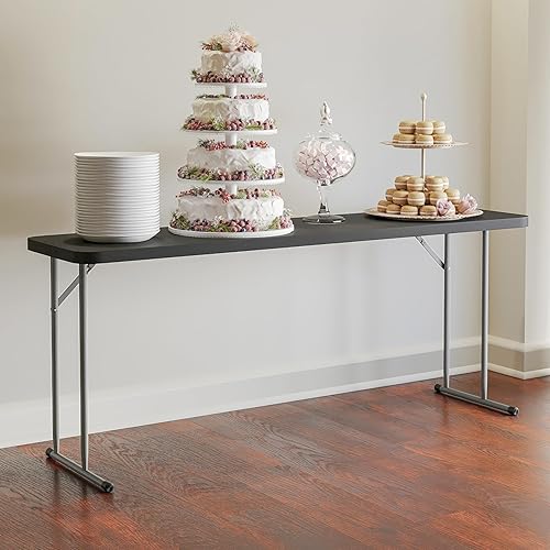 BizChair 6-Foot Rectángulo Granito Blanco Plástico Plegable EntrenamientoSeminario Mesa