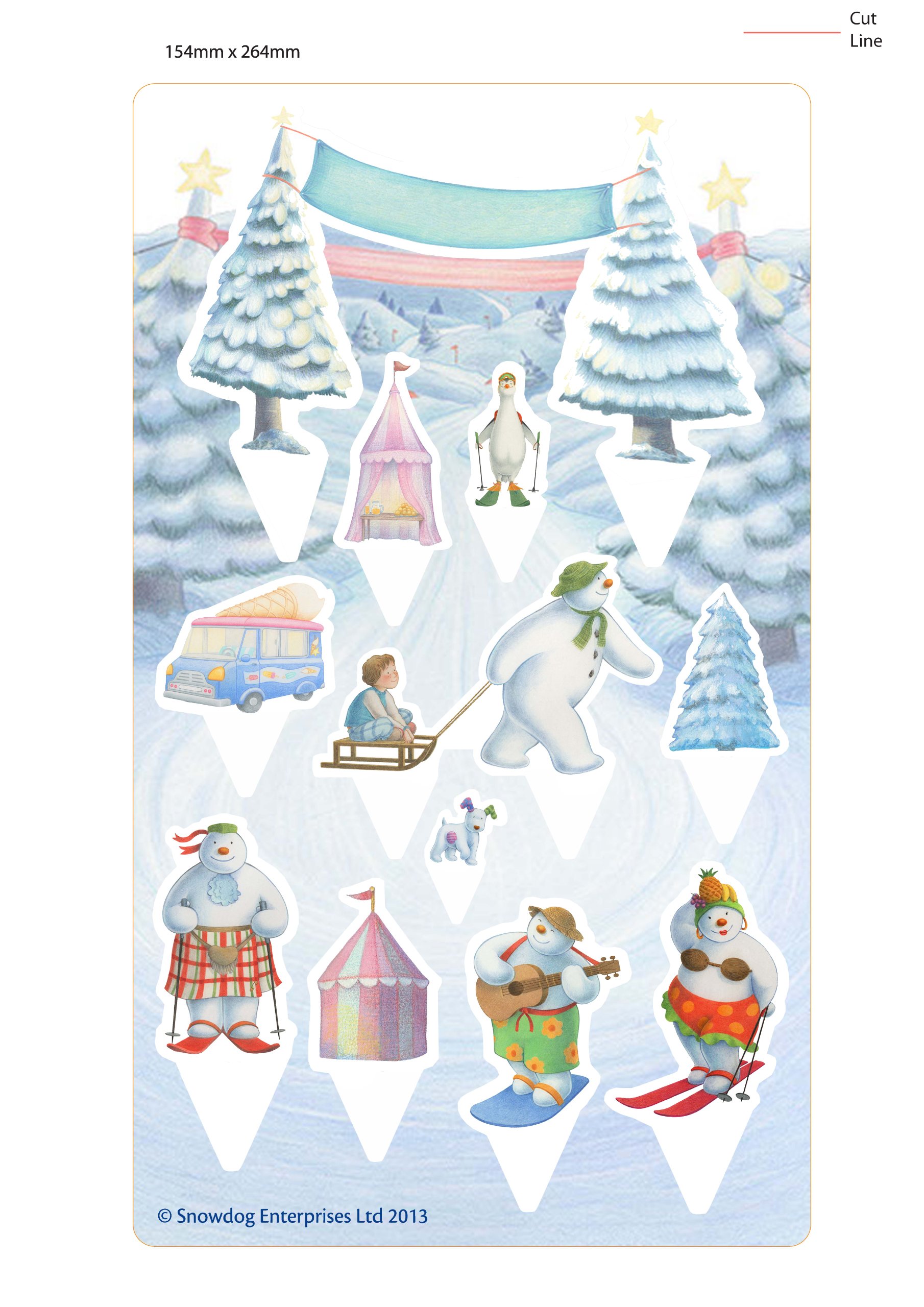 Creative Party The Snowman and Snowdog - 2 White Cake Toppers for Christmas