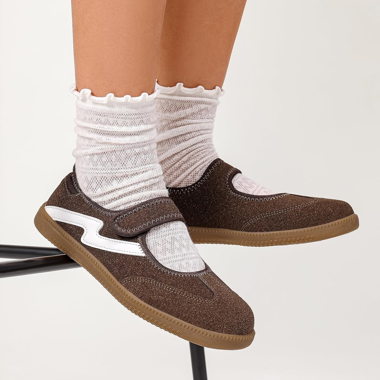 Womens Sneakers Casual Lightweight Tennis Shoes Slip on Footwear Women's Fashion Retro Sneakers for Dress Jeans Skirts - Image 7