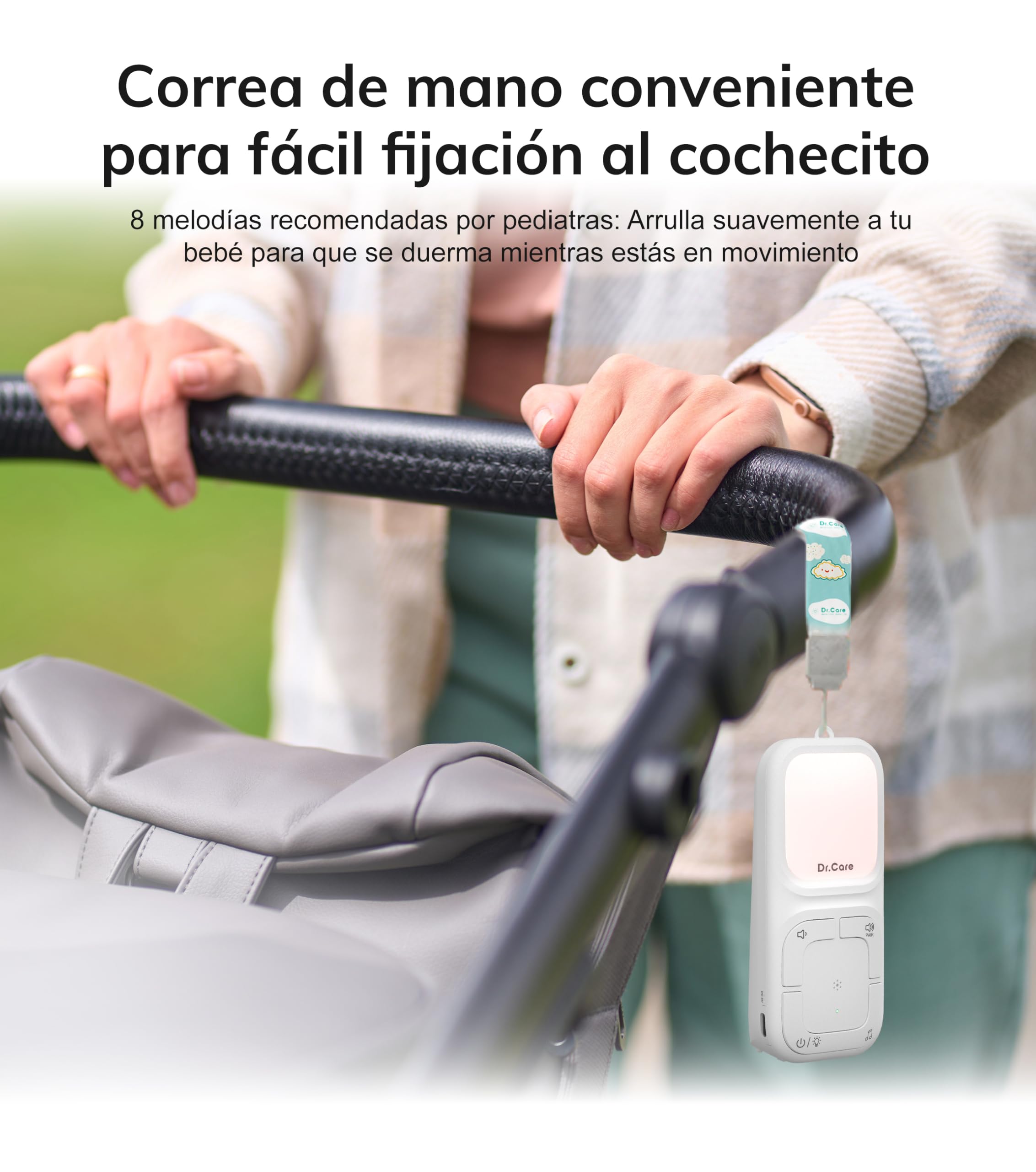 Dr.Care Neo Go - Monitor de Bebé Portátil con Clip y Máquina de Sonido | Rango de 1000 Pies, Batería Día y Noche, Conversación Bidireccional, VOX, Luz Nocturna