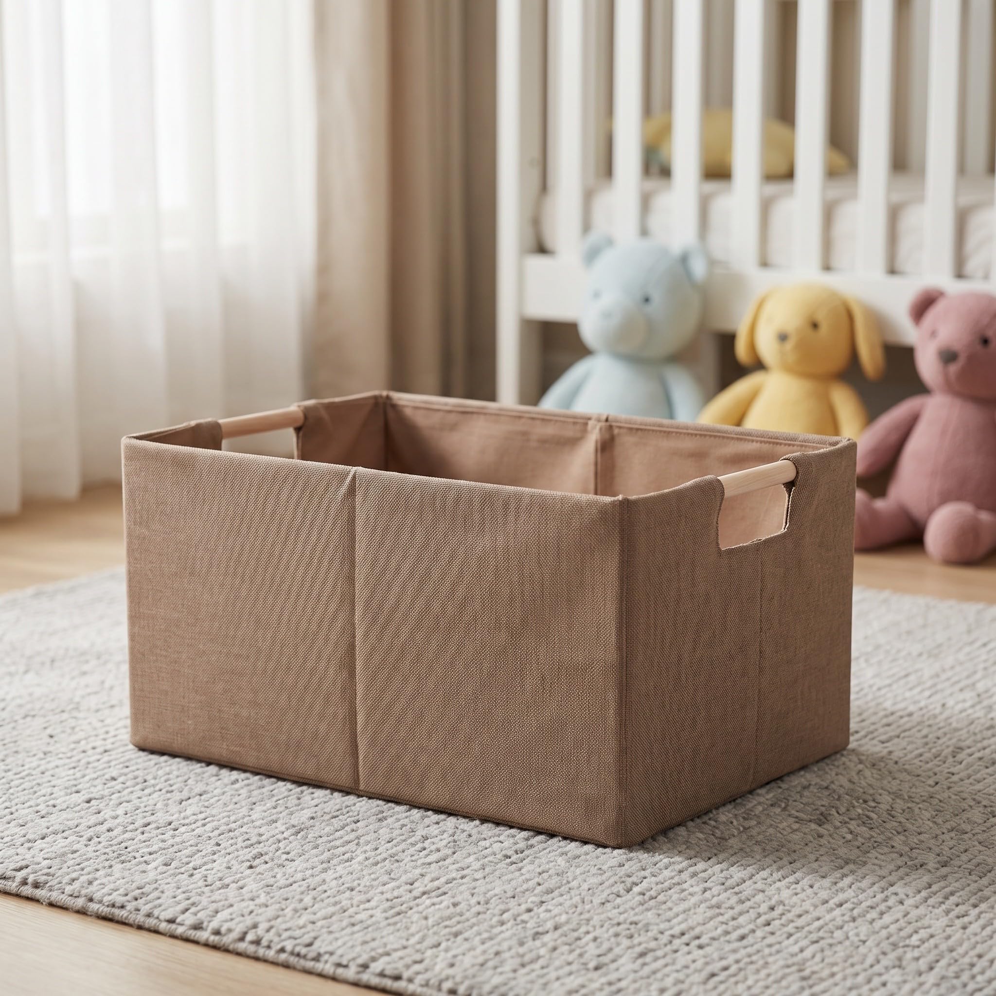 Toddmomy Cesta de almacenamiento de tela con asas laterales, organizador de | Diseño plegable fácil, 17x12", para ropa, sábanas, mantas y juguetes, ideal para armarios, vestidores, dormitorios y
