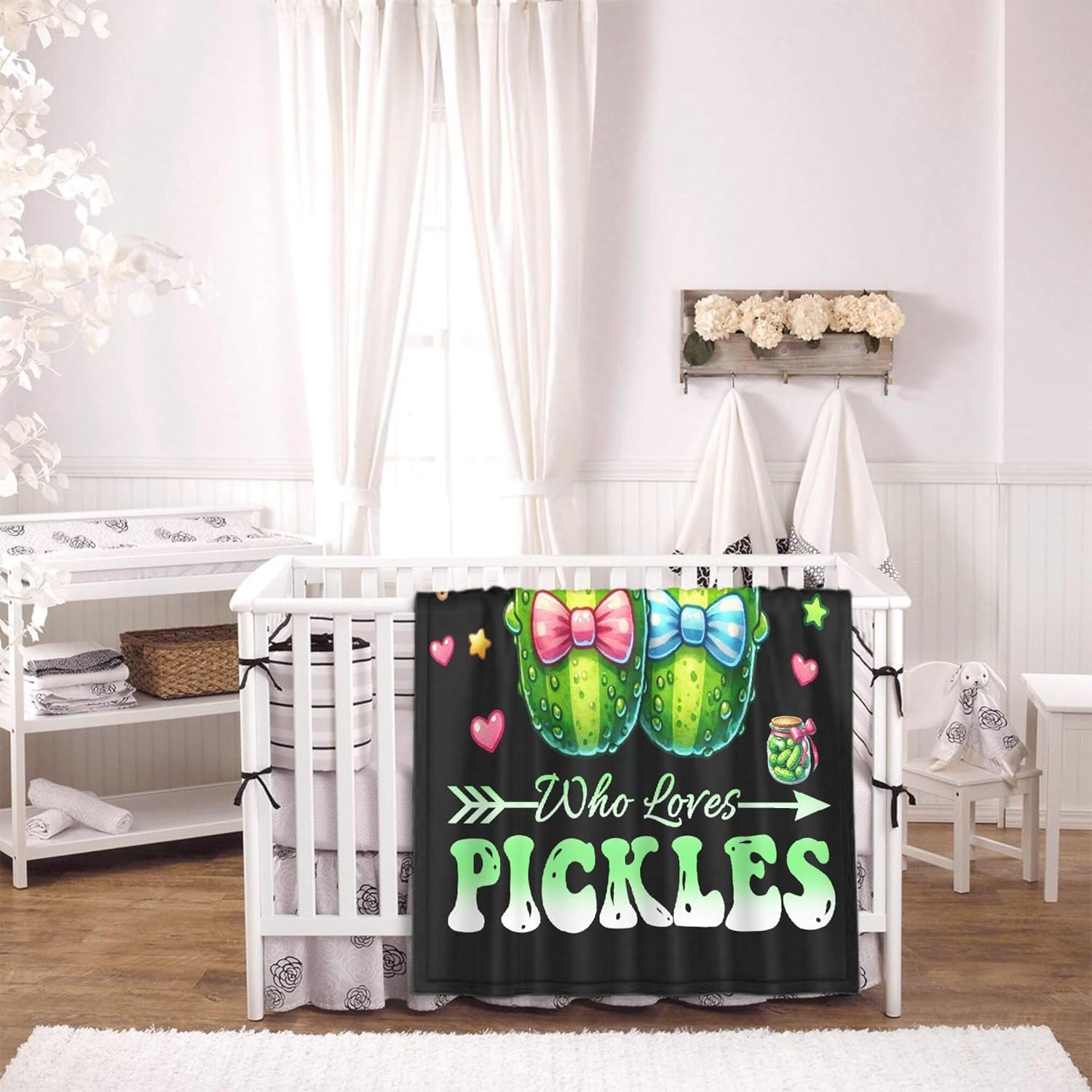 Pickle Blanket for Girl, Just A Girl Who Loves Pickles Blankets, Pickle Decorations, Gift for Girls Pickle Lover, 40"x50" Soft Lightweight Plush Throw Blanket for Couch Bed Sofa Decoration - Image 3