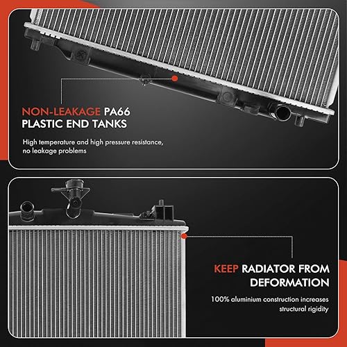 Miniatura 6 de A-Premium Conjunto de radiador de refrigerante del motor compatible con Mazda 2 2011 2012 2013 2014 L4 1.5L, transmisión manual, repuesto # ZYE915200