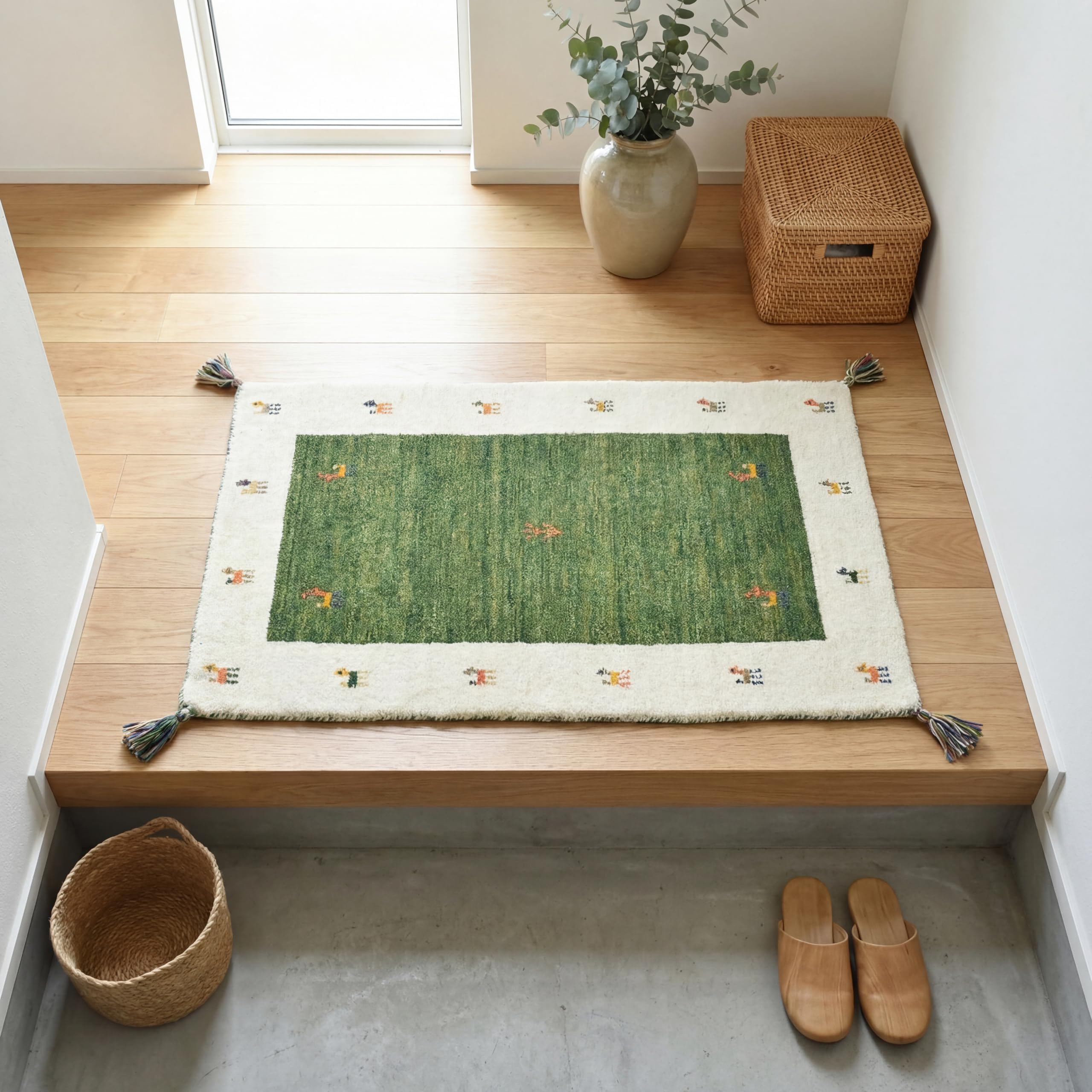 Amazon | RUGS‐FACTORY 玄関マット 室内 ギャッベ ギャベ