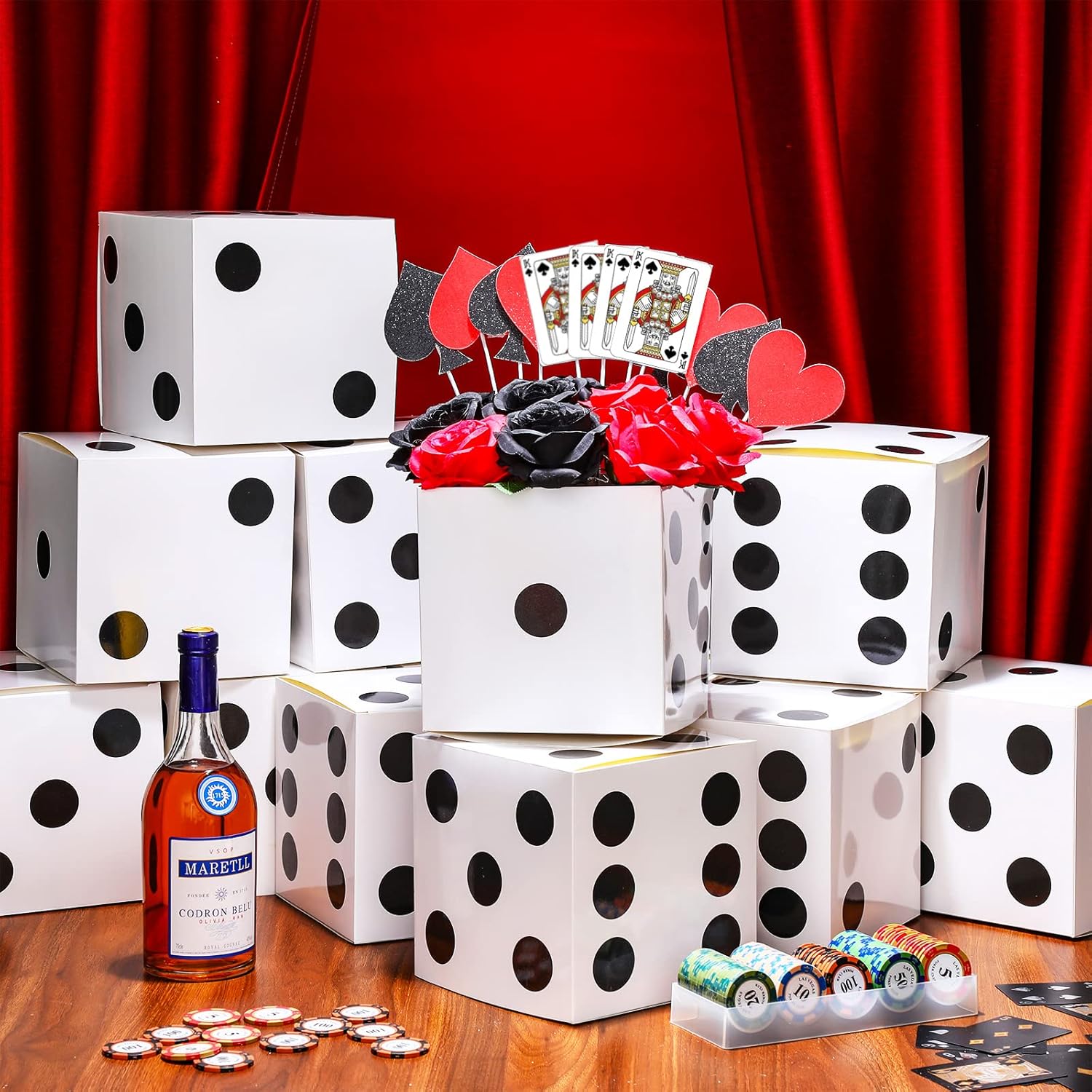 Jexine 15 Pcs Casino Theme Party Decorations Dice Favor
