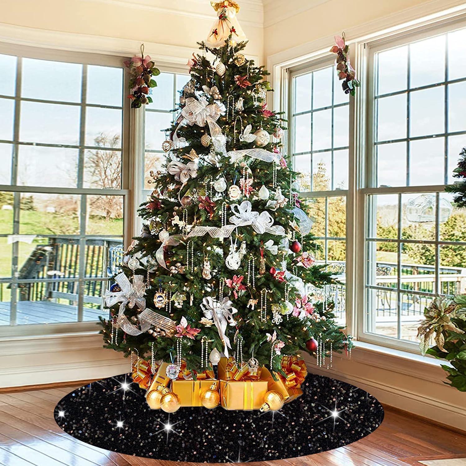 ROMANKAS Jupe De Sapin De Noël Violette De 53,3 Cm - Petite Jupe