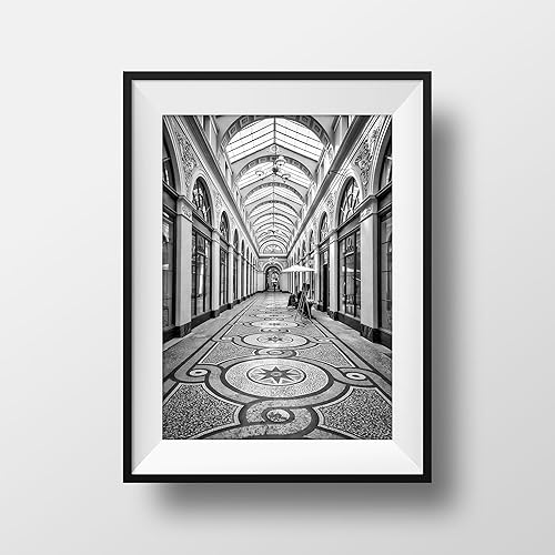 Galería de impresiones fotográficas Vivienne París - Fotografía Pasajes parisinos Cuadro en blanco y negro escena callejera Póster de pared