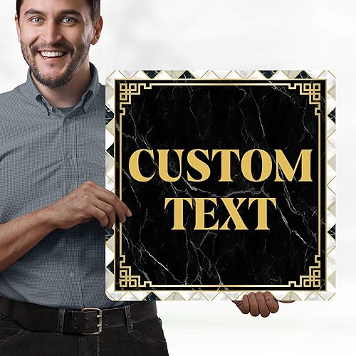 Miniatura 238 de My Sign Center - Letrero personalizado, 11 colores de fuente, 13 estilos de fuente, 4 opciones de agujero, 22 tamaños, 8 x 32 pulgadas, sin óxido,