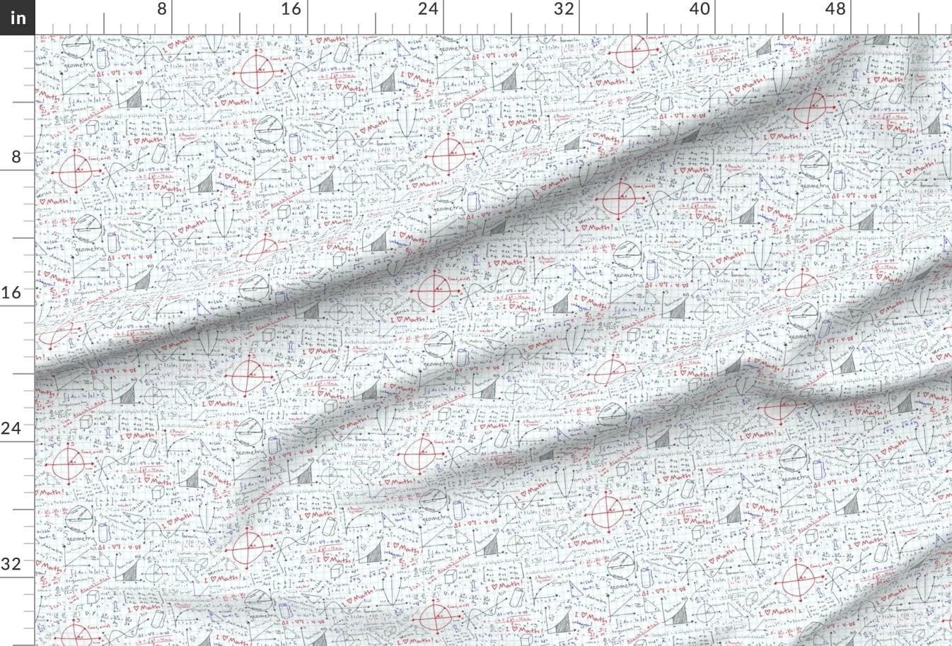 Spoonflower Fabric - Math School Nerd Geek Teacher Hand Education Numbers Printed on Minky Fabric by The Yard - Sewing Baby Blankets Quilt Backing Plush