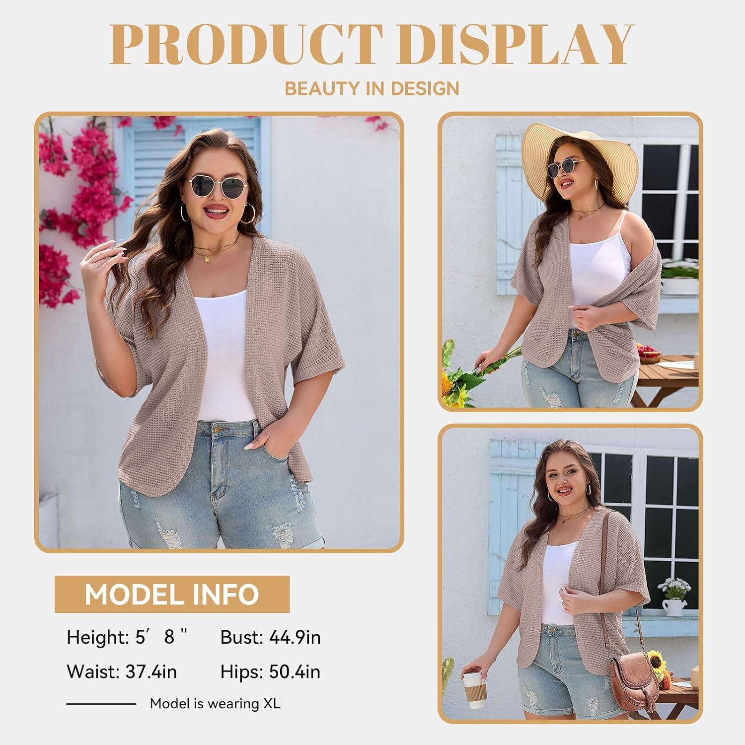 Womens Plus Size Crochet Cardigan Open Front Summer Short Sleeve Cardigans Oversized Lightweight Kimono Cover Up