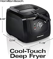 Vista 8 de Hamilton Beach - Freidora eléctrica profunda de toque frío con cesta y tapa, capacidad de aceite de 2 litros / 8 tazas, temperatura ajustable, 1500