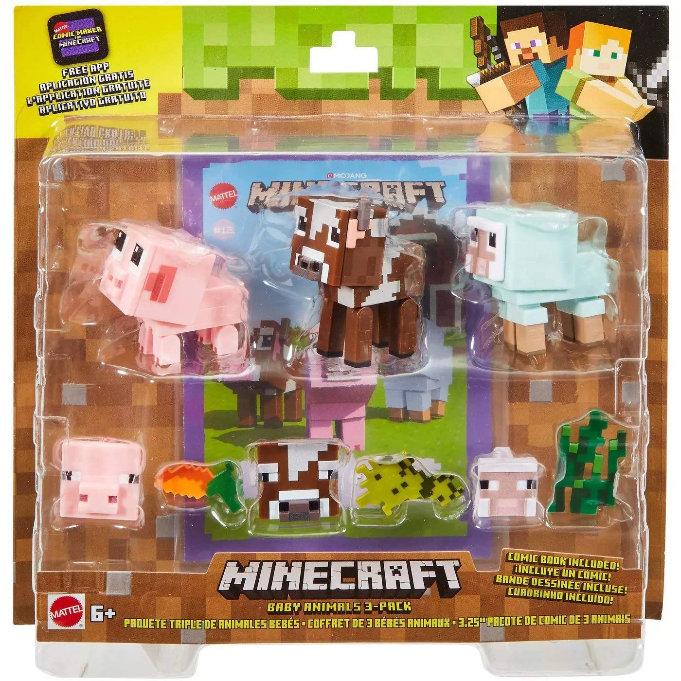 Amazon.com: Minecraft Comic Mode Baby Animals 3-Pack : Toys
