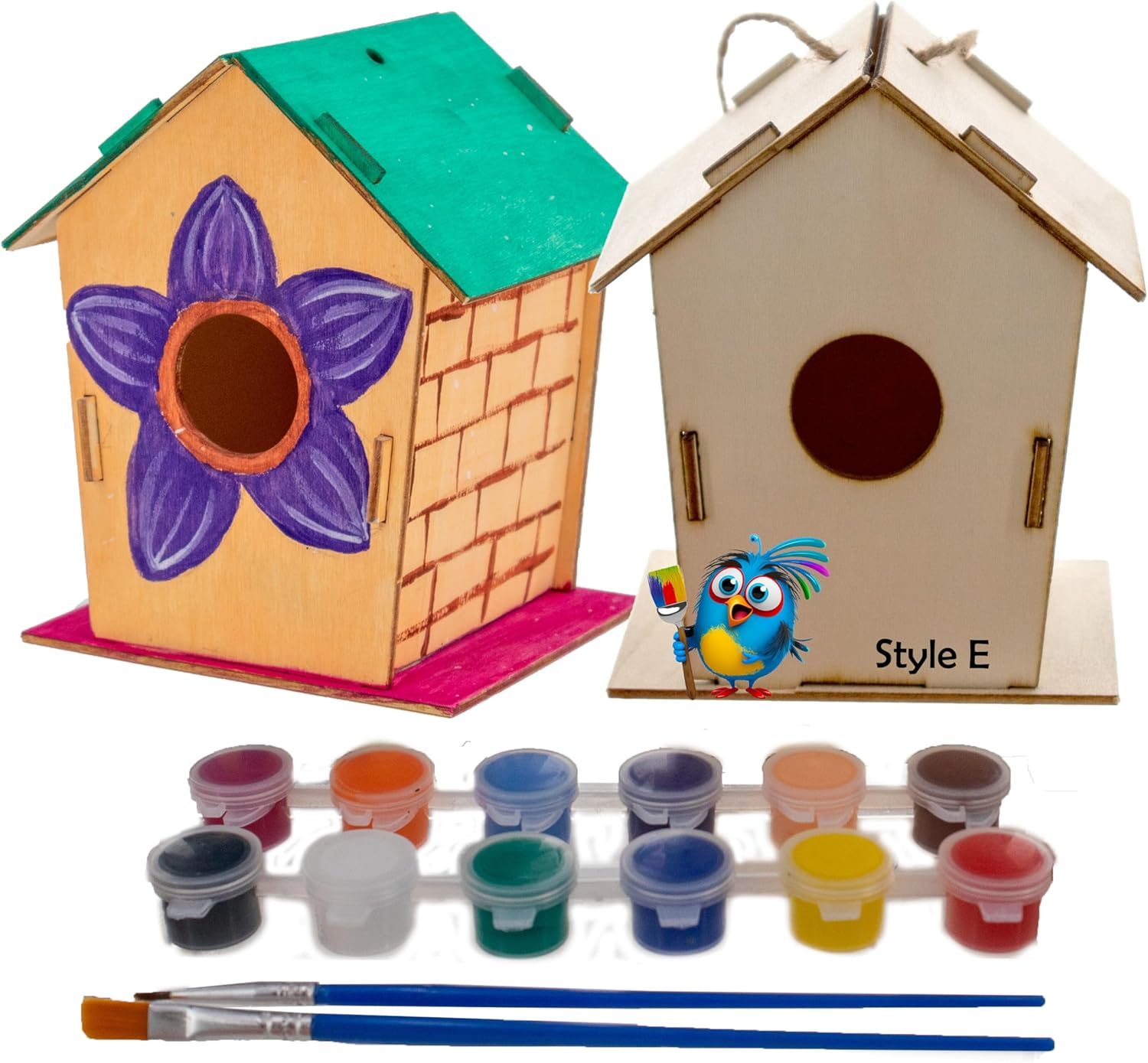 5 STAR SUPER DEALS DIY Wood Birdhouse Kit Easy to Paint