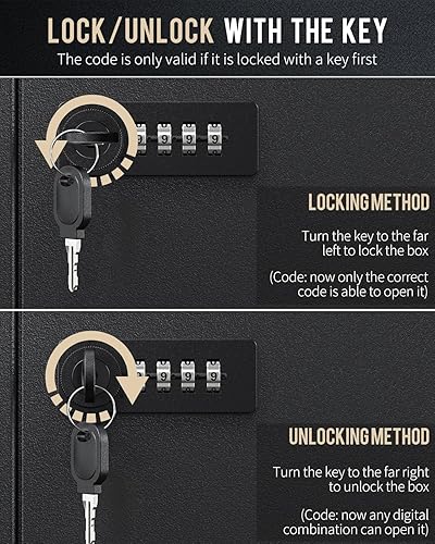 Miniatura 5 de Uniclife Gabinete de llaves ranurado de 100 posiciones con combinación y cerradura de llave reiniciable, caja de almacenamiento de seguridad digital