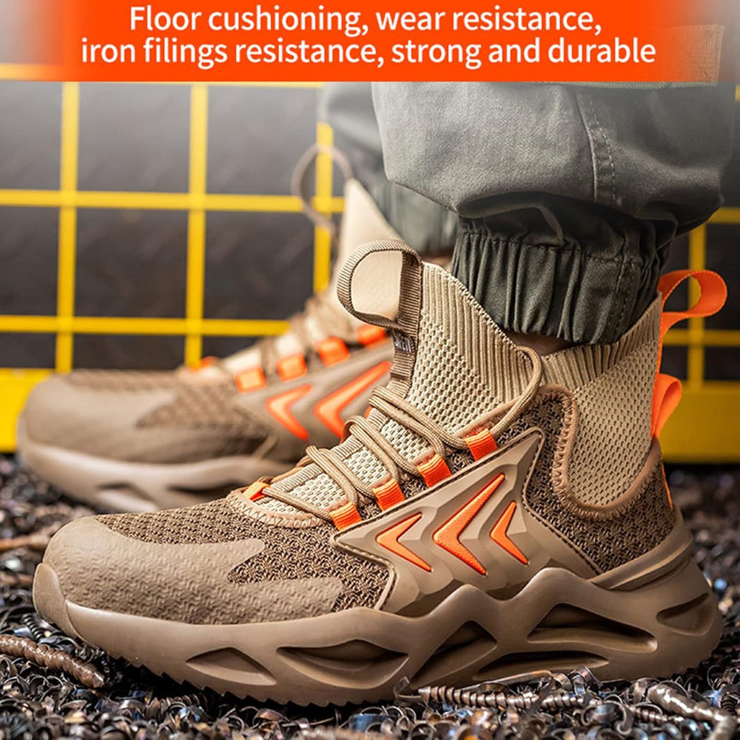 [Geavonyg] 不滅の作業靴軽量滑りにくい産業建設スニーカーブーツ鋼つま先ブーツ鋼つま先スニーカー女性のための男性