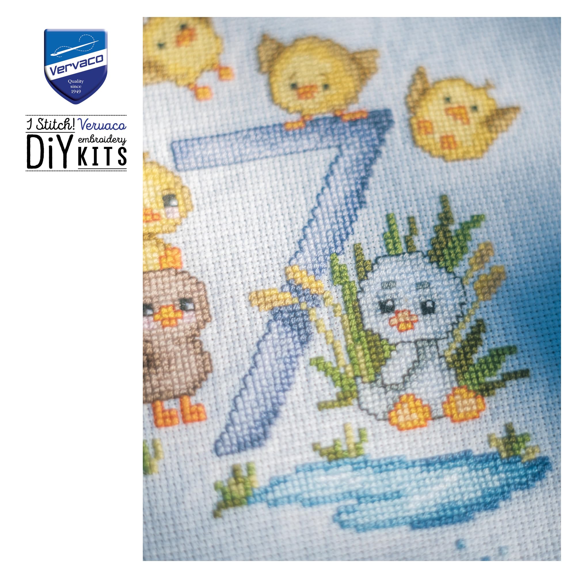 VERVACO Haft Krzyżykowy Liczony Zestaw Obraz do Haftu LICZENIE OD 1 DO 10 Zrób to Sam Zestaw Kreatywny dla Dorosłych 48 x 48 cm Dekoracja Ścienna DIY Cross Stitch Kit