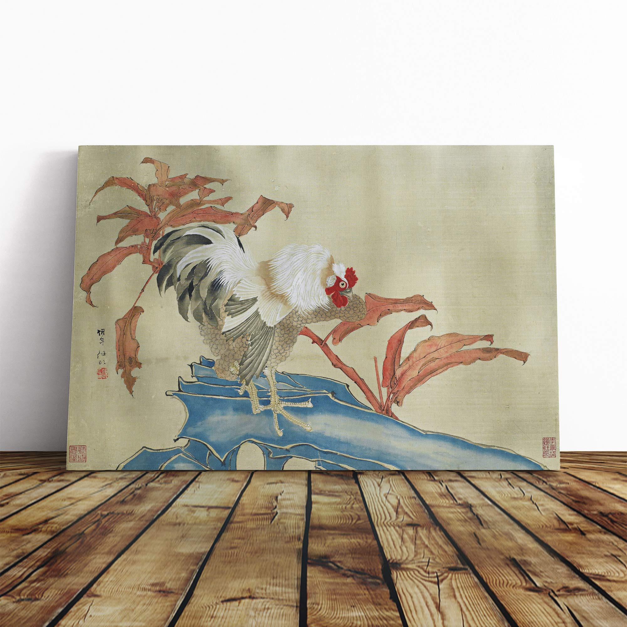 Wall Ren Yi Japanes Oriental Art Canvas Print | Gallery Wrapped 30mm Frame Wall Art | 24x16 inches | Ready to Hang | Contemporary Picture | Living Room Bedroom Lounge Office