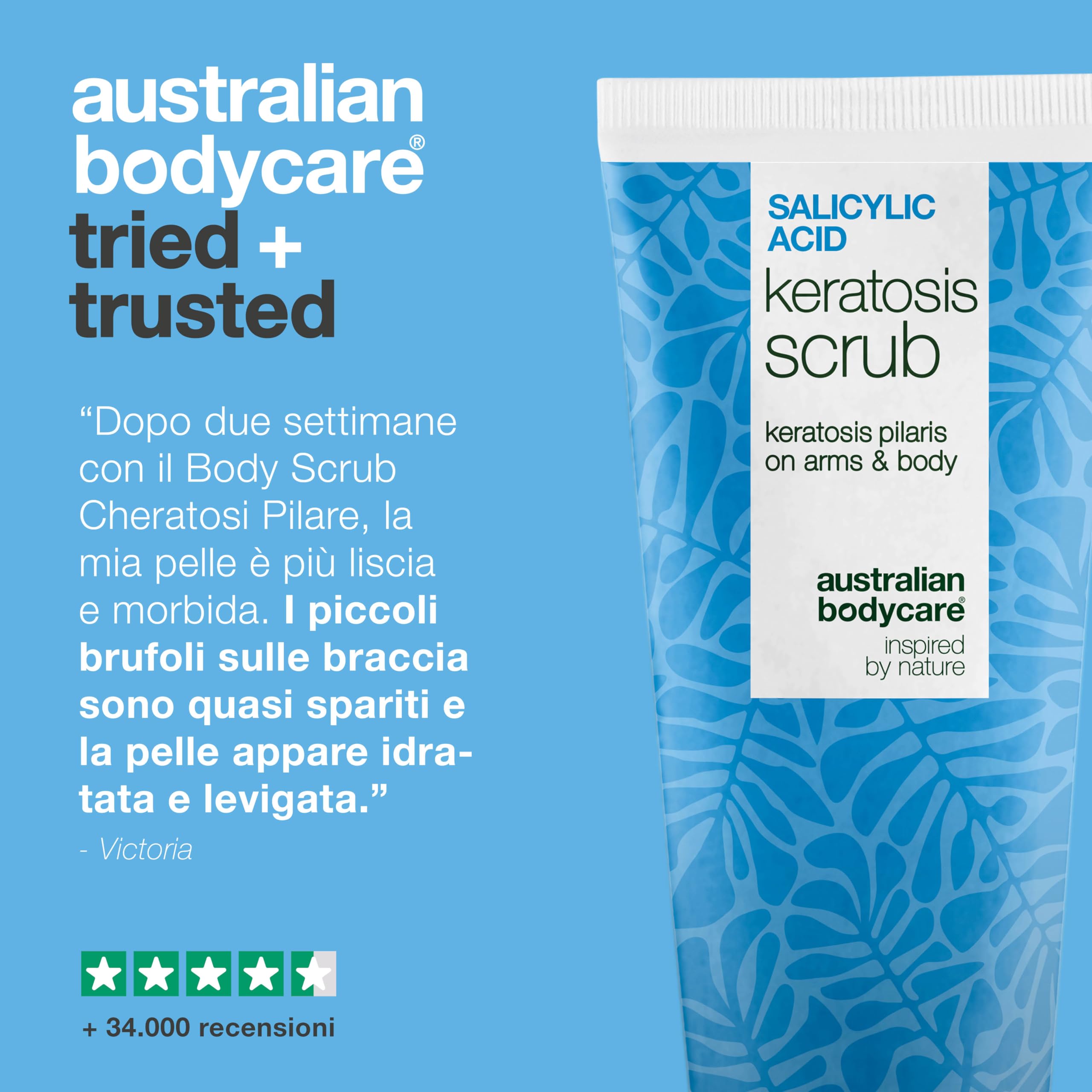 Cheratosi pilare peeling chimico (AHA/BHA) e fisico – esfoliante scrub corpo contro cheratosi pilare, pelle a fragola e peli incarniti con acido salicilico, acido glicolico, allantoina e glicerina
