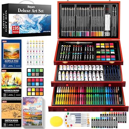 iBayam Deluxe Art Set, 195-Pack Artist Gift Box,...
