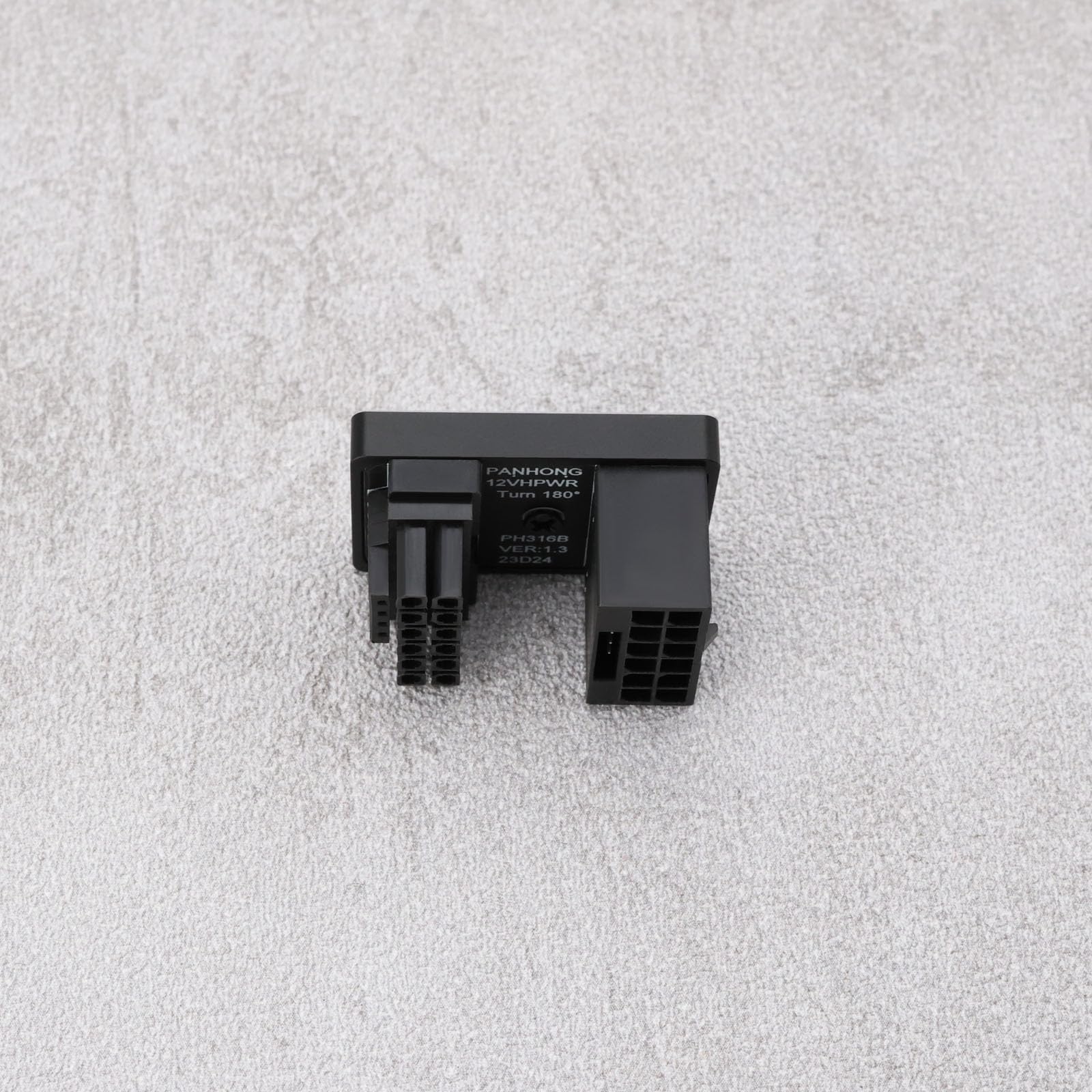 Adaptador 12VHPWR De 180° Tipo B (16 Pines) Para RTX 4090, 4080, 4070Ti – Conector Ángulo Para GPU PCIe 5.0 – Carcasa De Aluminio