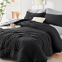 Vista 82 de HYMOKEGE Juego de edredón de sirsaca de 5 piezas, tamaño individual XL, color beige, cama de lujo en una bolsa para dormitorio, juego de ropa