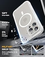 Vista 96 de Miracase Funda magnética para iPhone 14 de 6.1 pulgadas, protector de pantalla de vidrio templado integrado + protector de lente, compatible