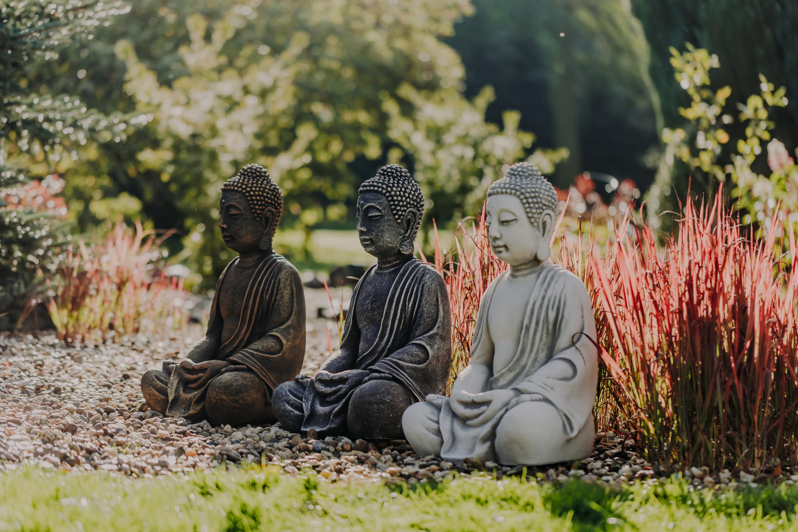 gartendekoparadies.de Statue de Bouddha géante en Pierre reconstituée, résistant au Gel (Multicolore)