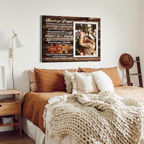 Miniatura 28 de Hetano Lienzo personalizado para pared, diseño único para el día de San Valentín, aniversario, boda, regalo de cumpleaños para parejas, marido