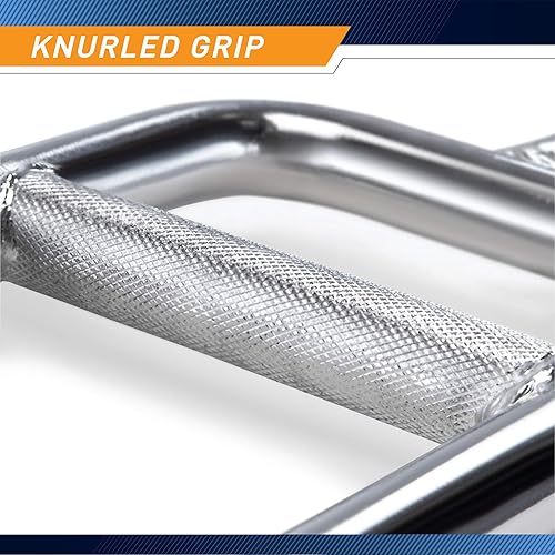 Miniatura 4 de Marcy Barra sólida roscada del tríceps del cromo para el levantamiento de pesas y el levantamiento de pesas IRBB-34T