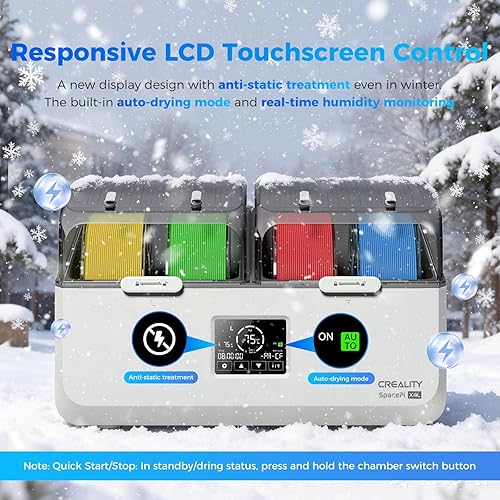 Miniatura 6 de Secador de filamento oficial Creality con 4 carretes para regalos de Navidad, caja de almacenamiento de filamento Space Pi X4L, temperatura máxima
