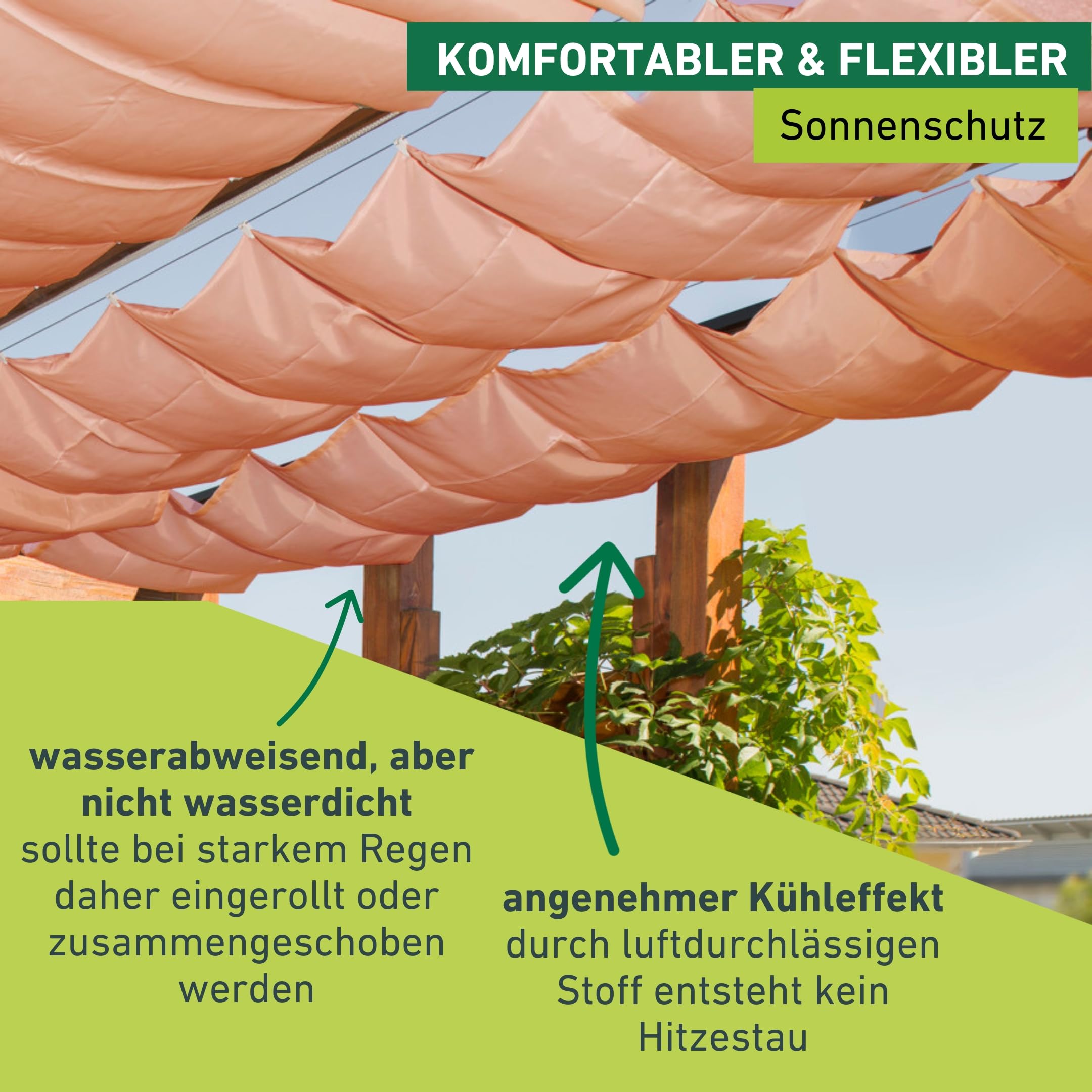 Amazon.de: Windhager Sonnensegel fr Seilspanntechnik, Wintergarten und  Terrassen Beschattung, Seilspannmarkise, 270 x 140 cm, 10877, terrakotta,  Terracotta