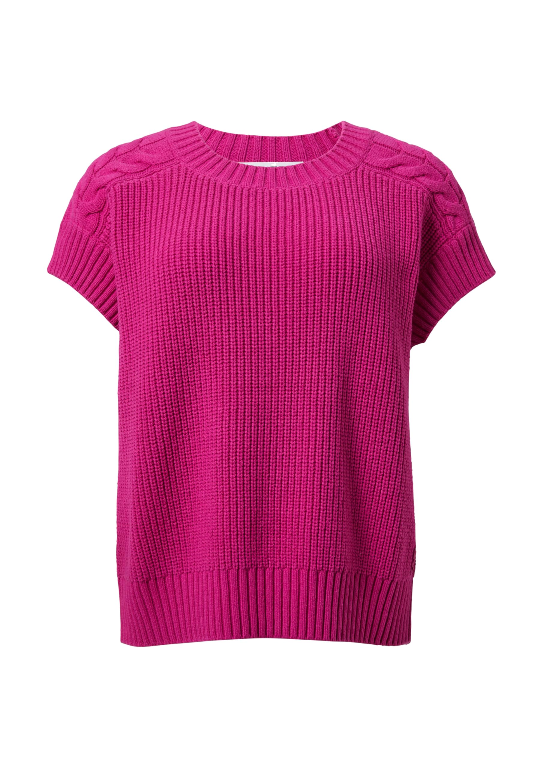 Comma Weiter Strickpullunder mit Zopfmuster-Detail