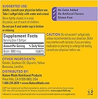 Vista 3 de Biotina de fuerza máxima de Nature Made, tamaño grande, cápsulas líquidas, 5000 microgramos, 120 unidades, 2918, 1, 1