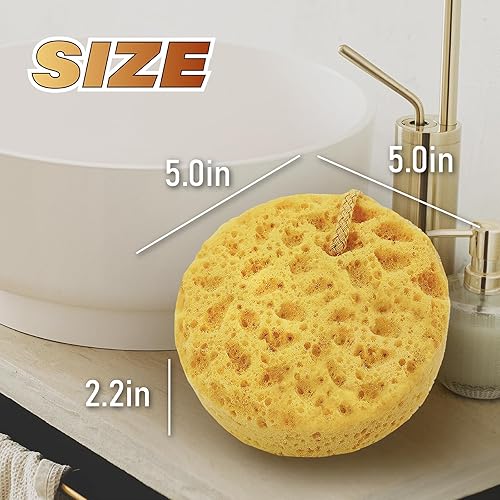 Miniatura 21 de myHomeBody Esponja de baño, esponja de espuma, exfoliante corporal para baño, puf de ducha exfoliante para ducha, tamaño grande, mucha espuma,
